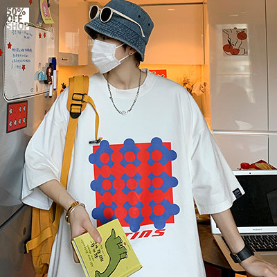 餅乾萬花筒落肩短TEE  純棉版型厚挺_1