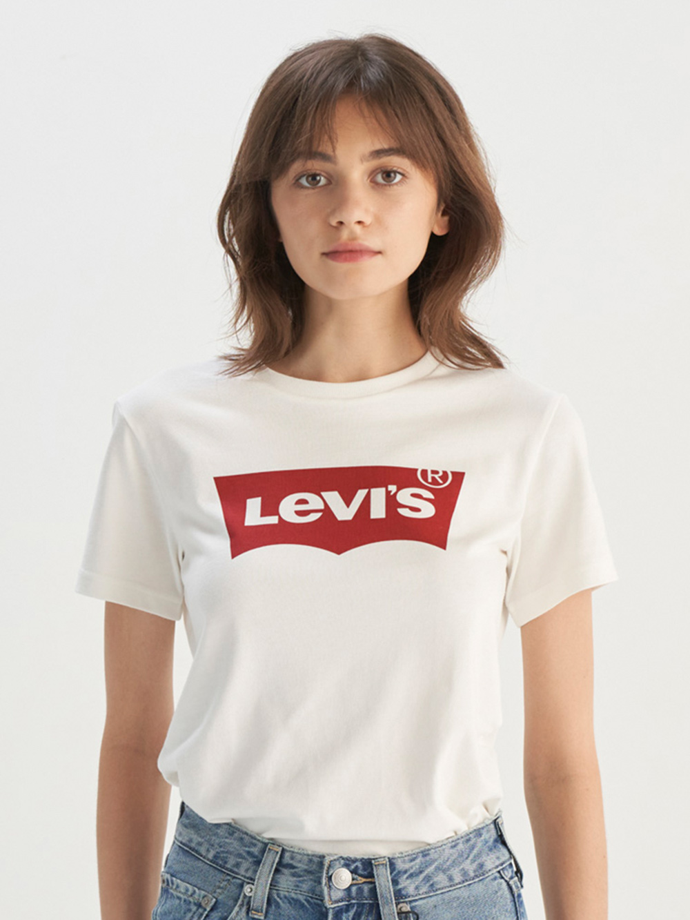 女款 重磅短袖T恤 / 修身版型 / 經典Logo / 210GSM厚棉 白 人氣新品
