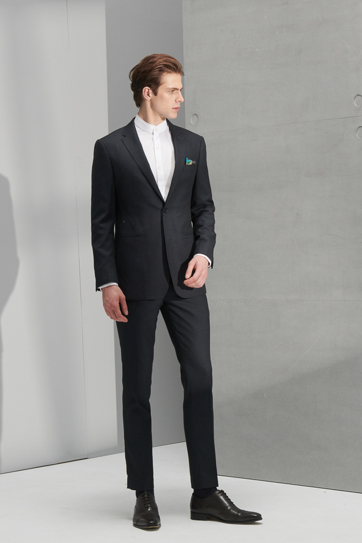 SST&C Navy Textured Slim Fit Suit Jacket | 0112205002  (Outlet)_6