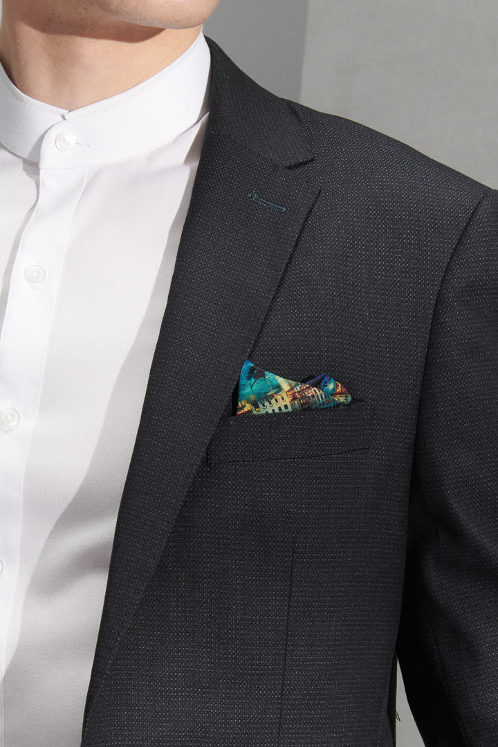 SST&C Navy Textured Slim Fit Suit Jacket | 0112205002  (Outlet)_7