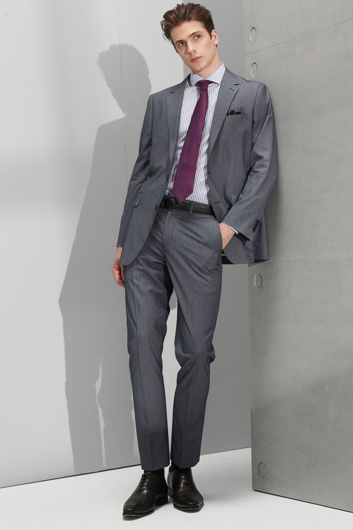 SST&C Light Gray Houndstooth Classic Suit Jacket | 0112205003  (Outlet)_4