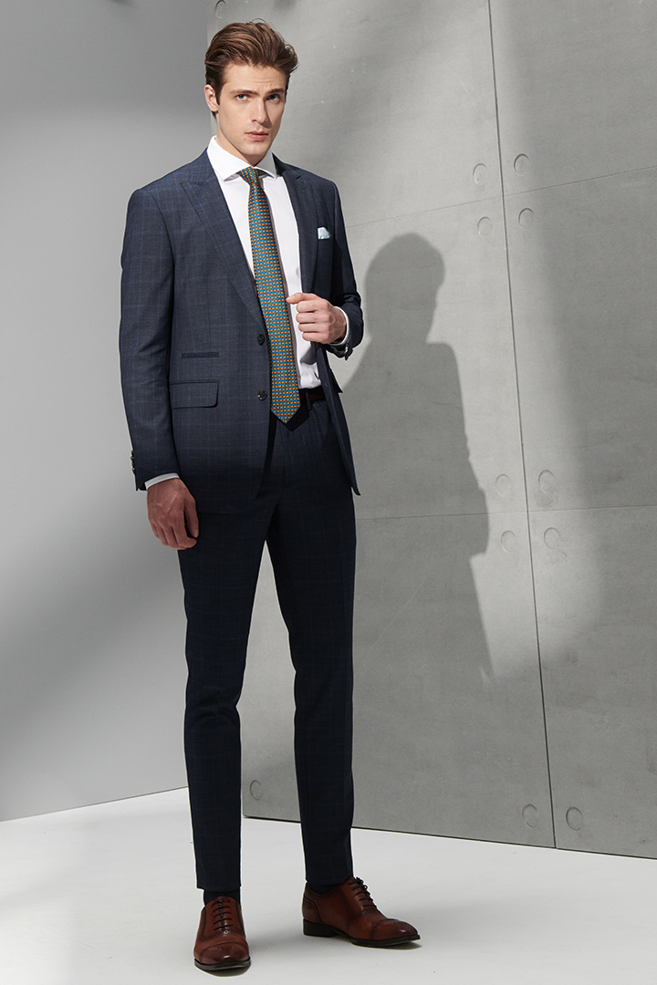 SST&C Dark Gray Check Pattern Slim Fit Suit Trousers | 0212205001  (Outlet)_0