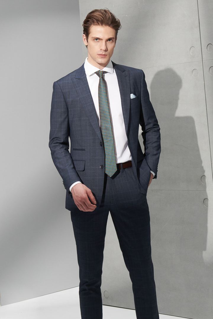 SST&C Dark Gray Check Pattern Slim Fit Suit Trousers | 0212205001  (Outlet)_2