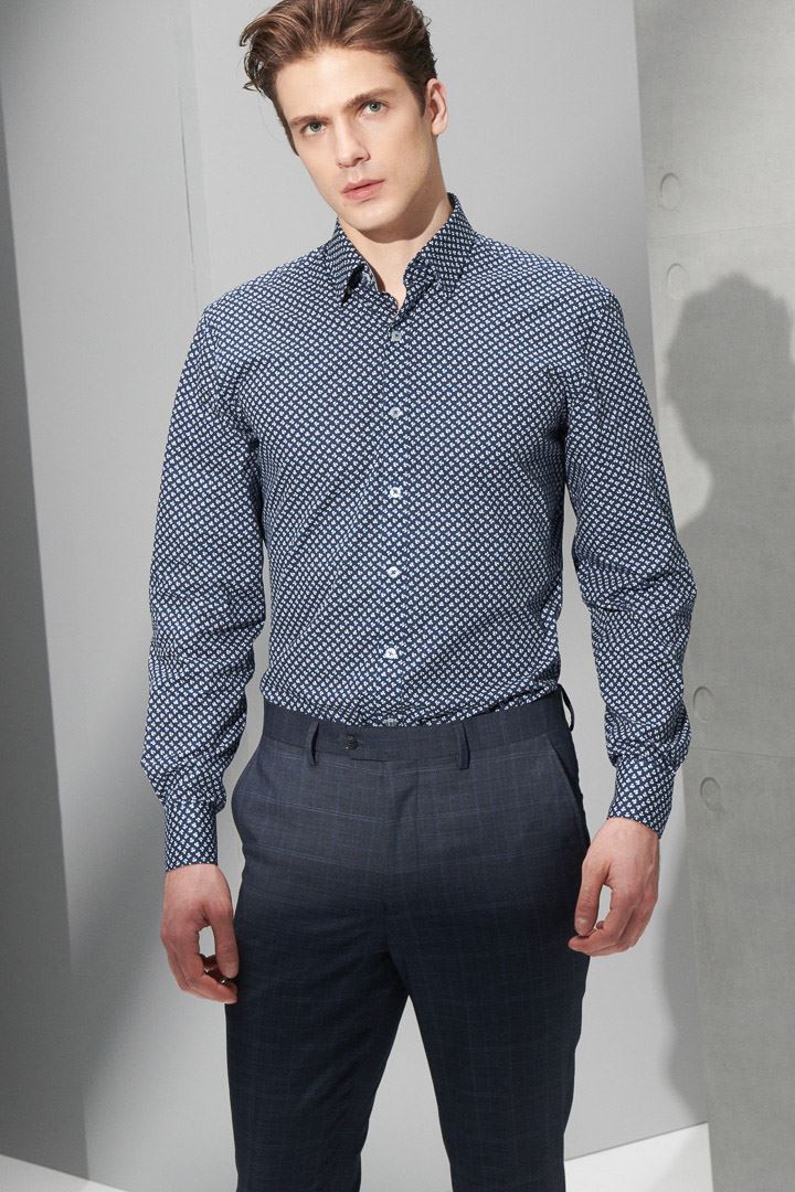 SST&C Dark Gray Check Pattern Slim Fit Suit Trousers | 0212205001  (Outlet)_4