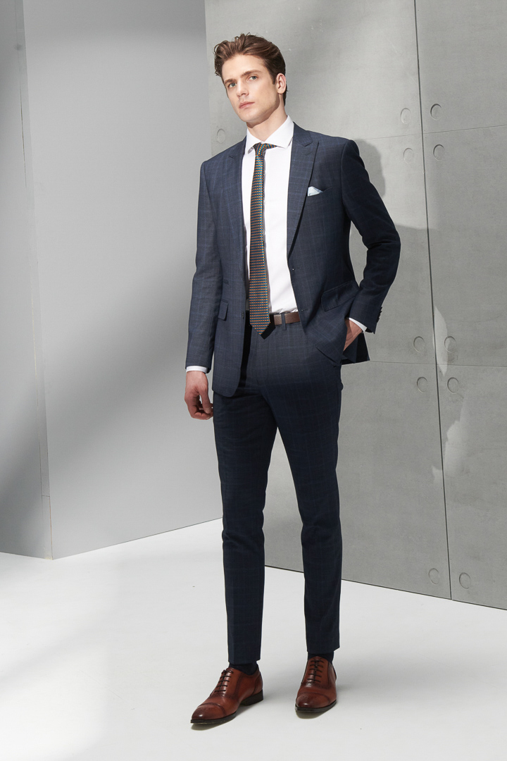 SST&C Dark Gray Check Pattern Slim Fit Suit Trousers | 0212205001  (Outlet)_6