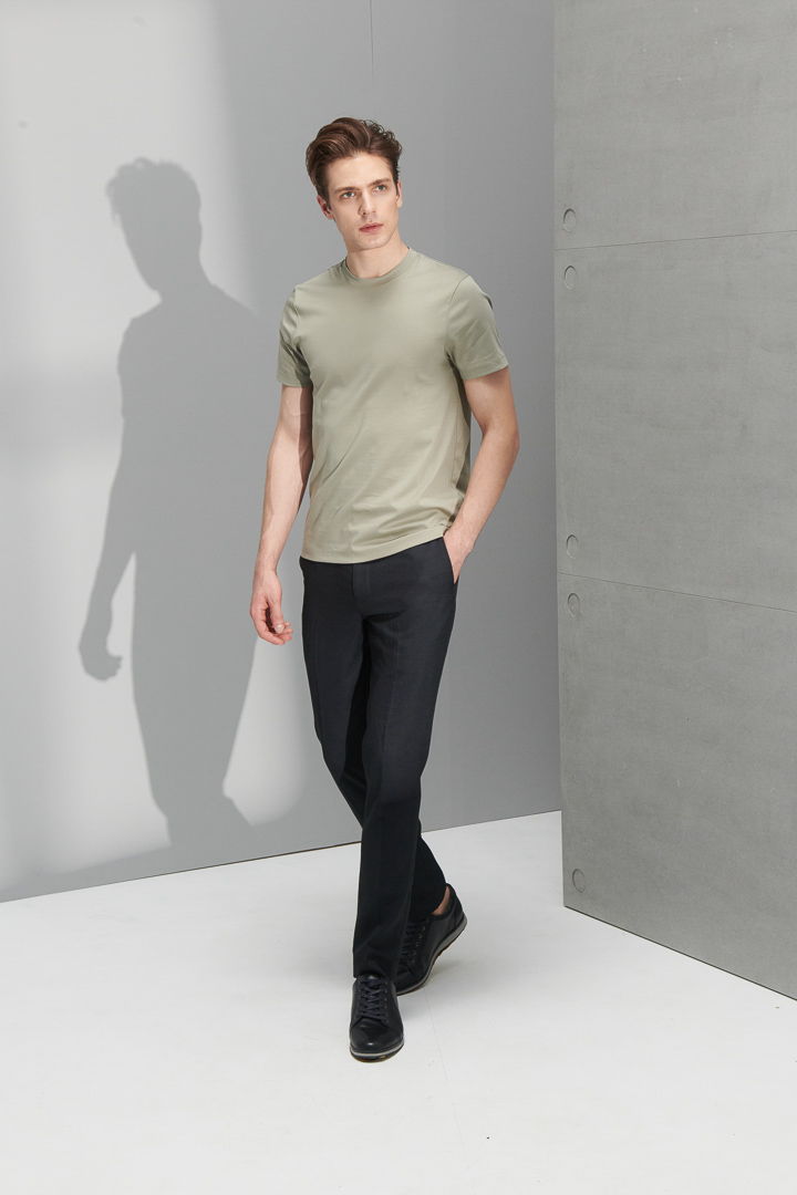 SST&C Navy Textured Slim Fit Suit Trousers | 0212205002  (Outlet)_3