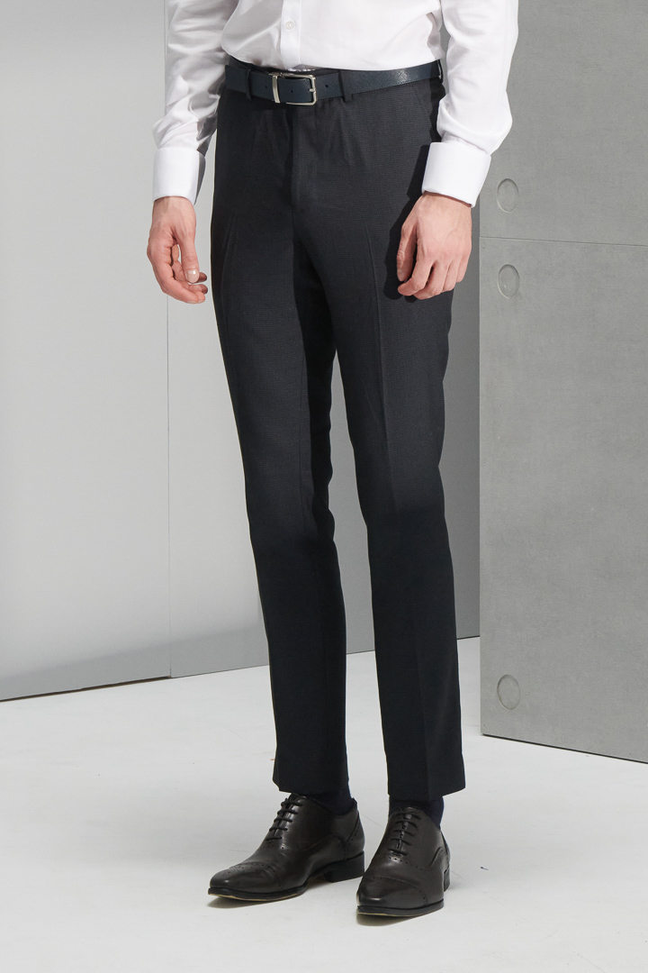 SST&C Navy Textured Slim Fit Suit Trousers | 0212205002  (Outlet)_9