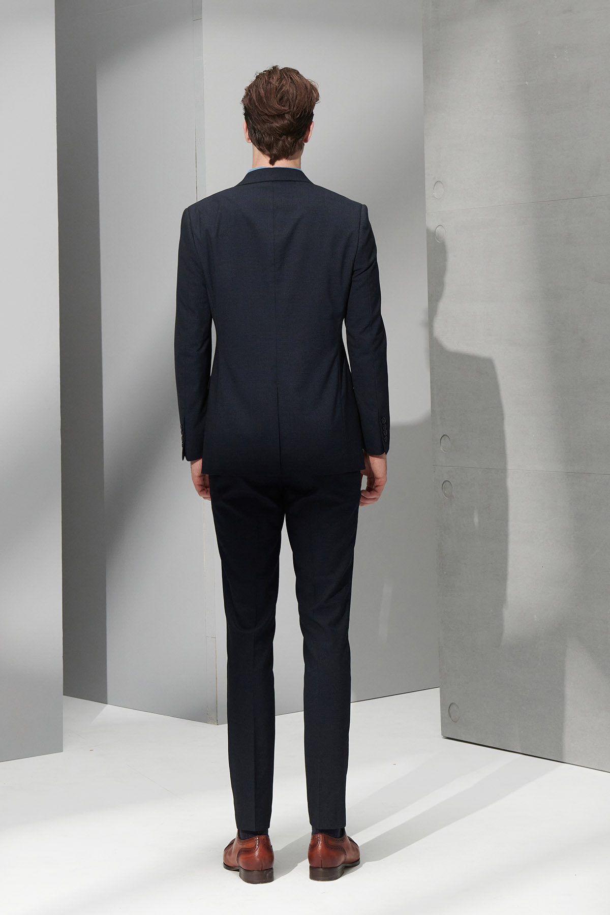 SST&C Navy Textured Slim Fit Suit Trousers | 0212205004  (Outlet)_5