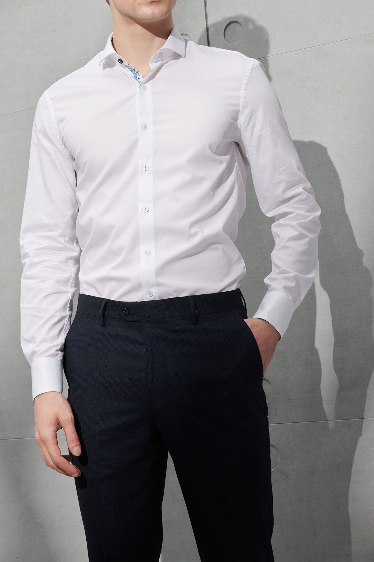 SST&C Navy Textured Slim Fit Suit Trousers | 0212205004  (Outlet)_6