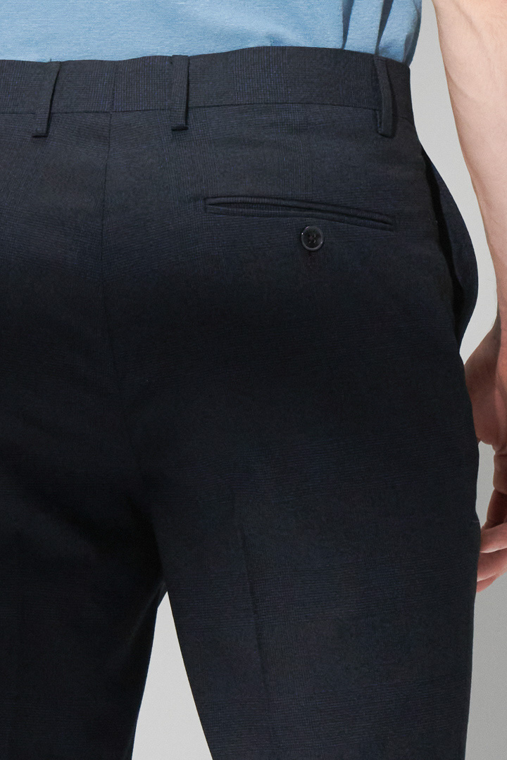 SST&C Navy Textured Slim Fit Suit Trousers | 0212205004  (Outlet)_8