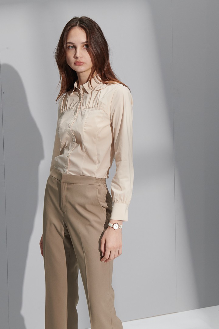 SST&C Women'S Cream Apricot Wrinkled Shirt | 7562205002  (Outlet)_4
