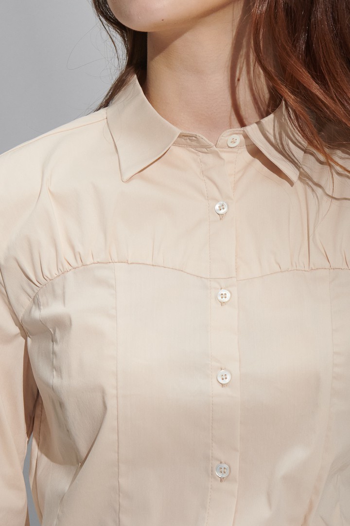 SST&C Women'S Cream Apricot Wrinkled Shirt | 7562205002  (Outlet)_6