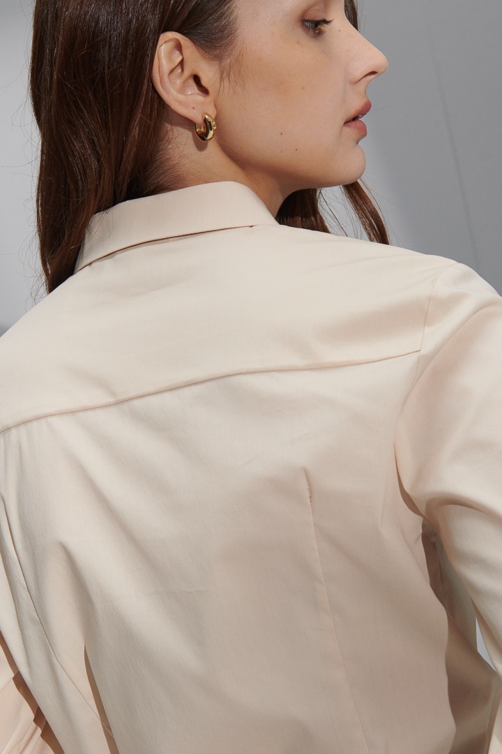 SST&C Women'S Cream Apricot Wrinkled Shirt | 7562205002  (Outlet)_7