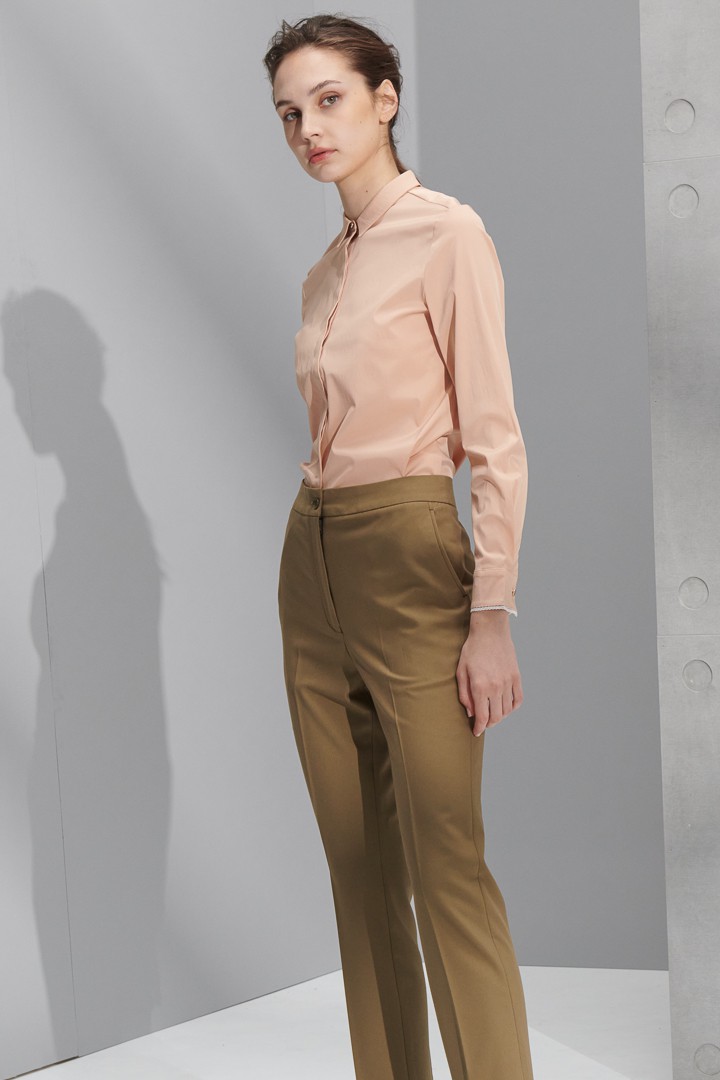SST&C Women'S Coral Orange Micro-Gloss Shirt | 7562205004  (Outlet)_2