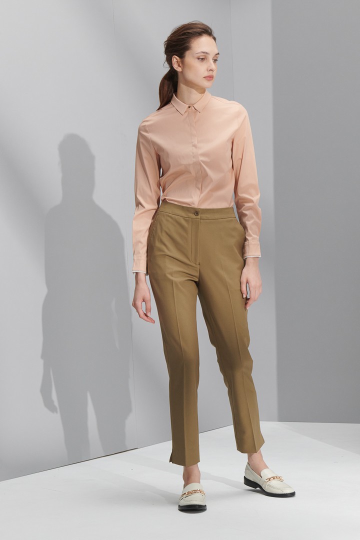 SST&C Women'S Coral Orange Micro-Gloss Shirt | 7562205004  (Outlet)_3