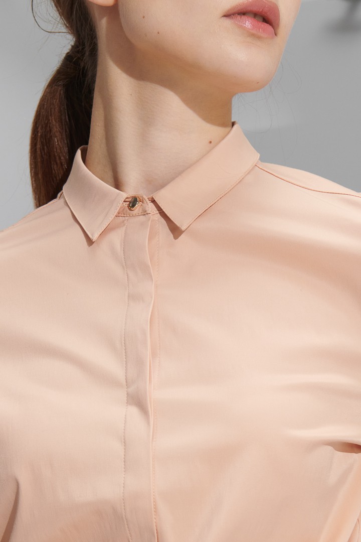 SST&C Women'S Coral Orange Micro-Gloss Shirt | 7562205004  (Outlet)_6