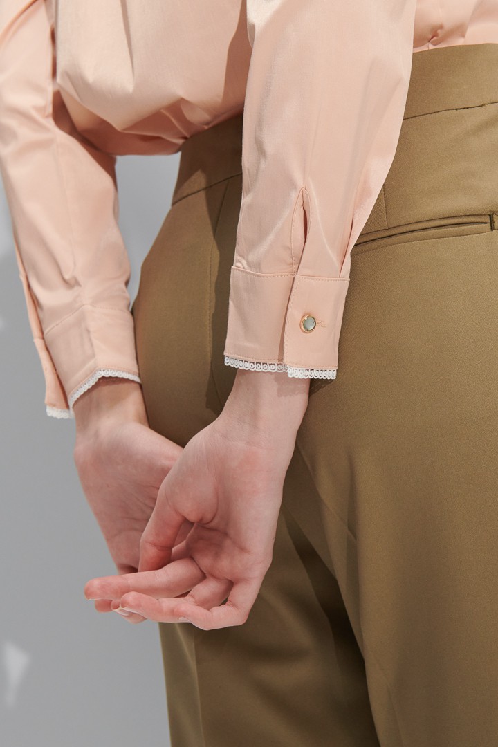 SST&C Women'S Coral Orange Micro-Gloss Shirt | 7562205004  (Outlet)_7