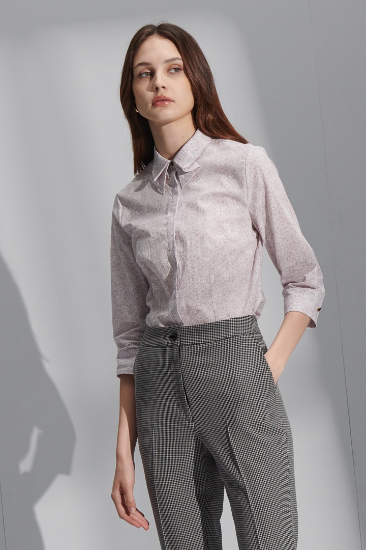SST&C Women'S Totem Print Double Collar Shirt | 7562205008  (Outlet)_1