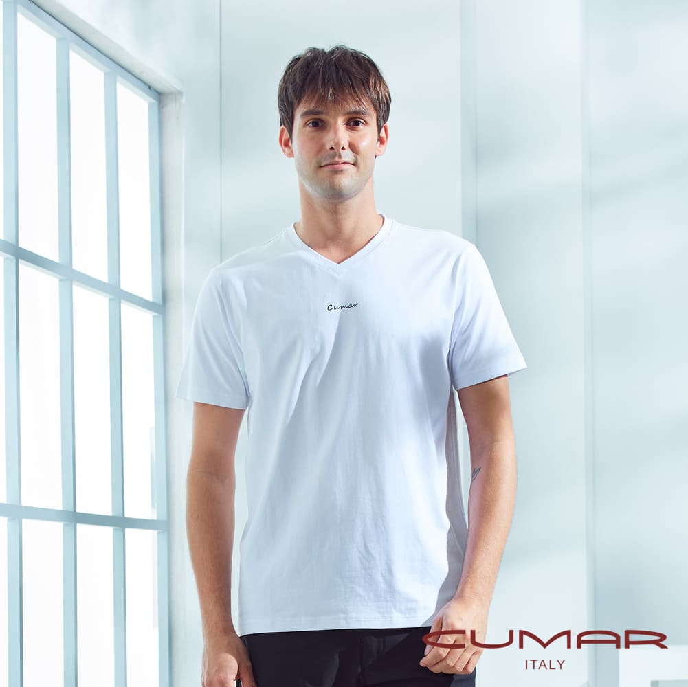 CUMAR 男裝短袖印花V領t-shirt/228292