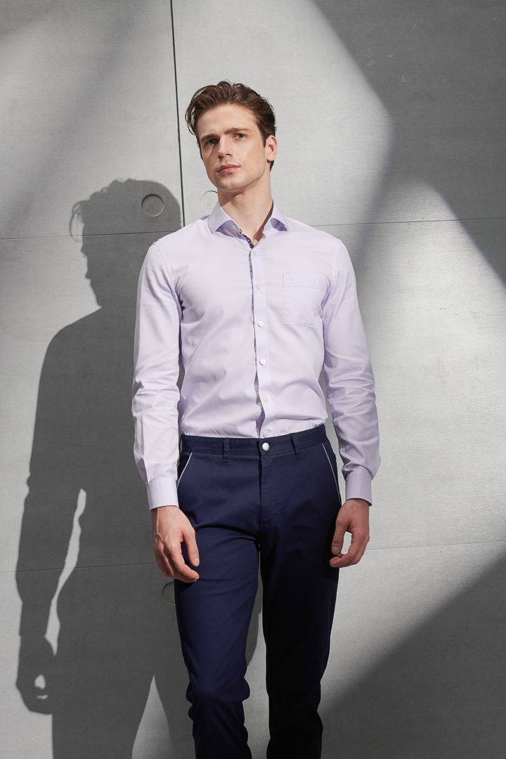 SST&C #Comfortable Cotton  Purple Pinstripe Pattern Shirt | 0312204020  (Outlet)_4