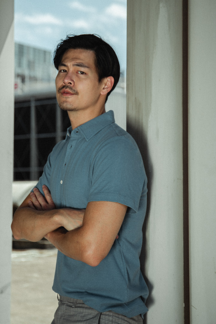 SST&C Azure Blue Cotton and Linen Polo Shirt | 1012204008  (Outlet)_0