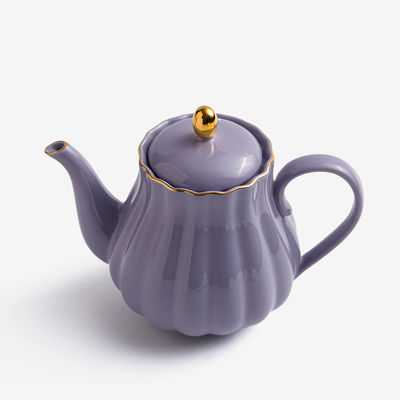 法式 金瓣夢遊 800ml 陶瓷茶壺｜芋紫│單品_0