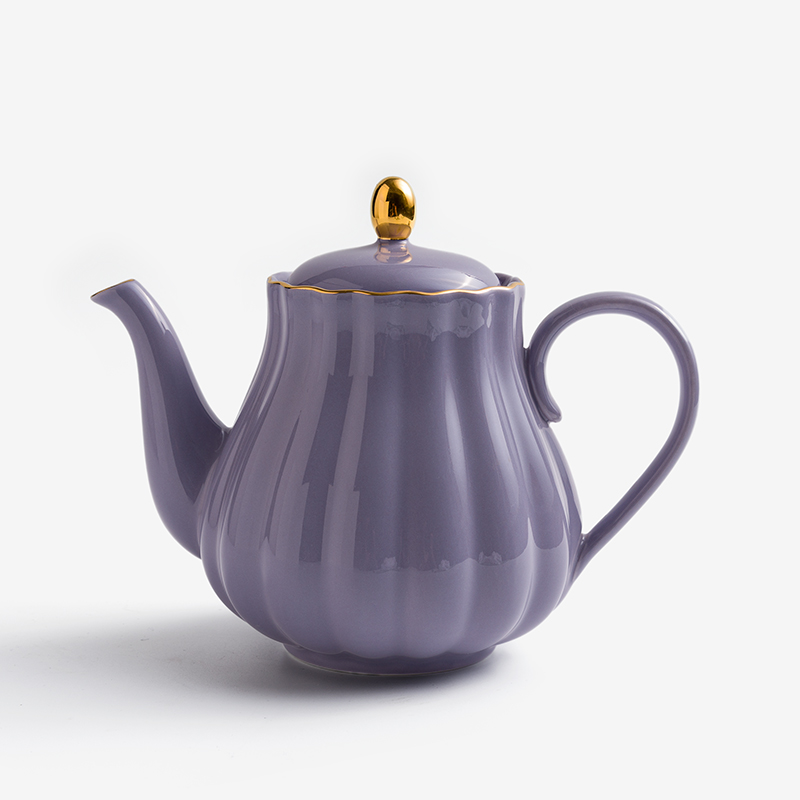 法式 金瓣夢遊 800ml 陶瓷茶壺｜芋紫│單品_1