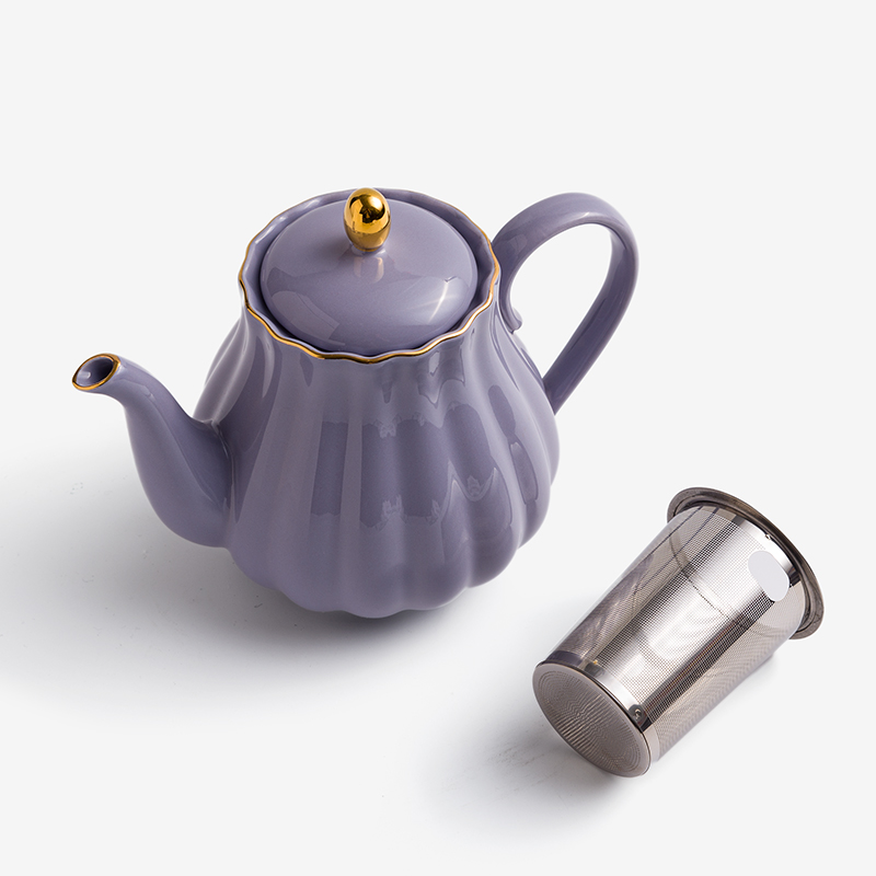 法式 金瓣夢遊 800ml 陶瓷茶壺｜芋紫│單品_3
