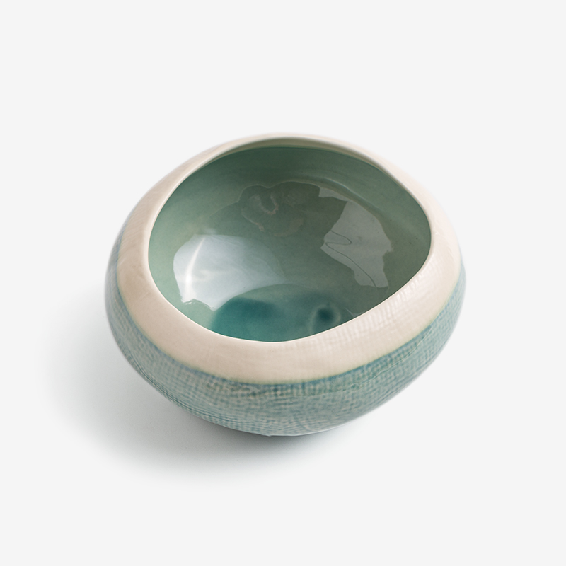 WAGA 湖藍織紋 15cm 陶瓷淺碗│單品_0