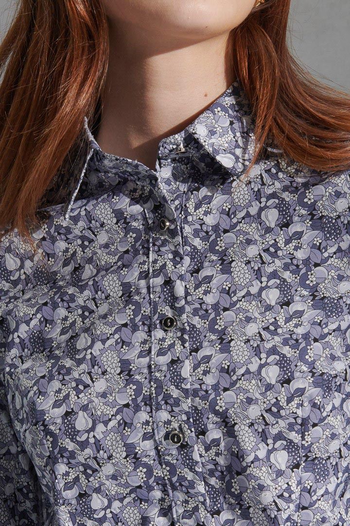 SST&C Women'S Smoky Purple and Gray Bird Print Shirt | 7562204003  (Outlet)_5