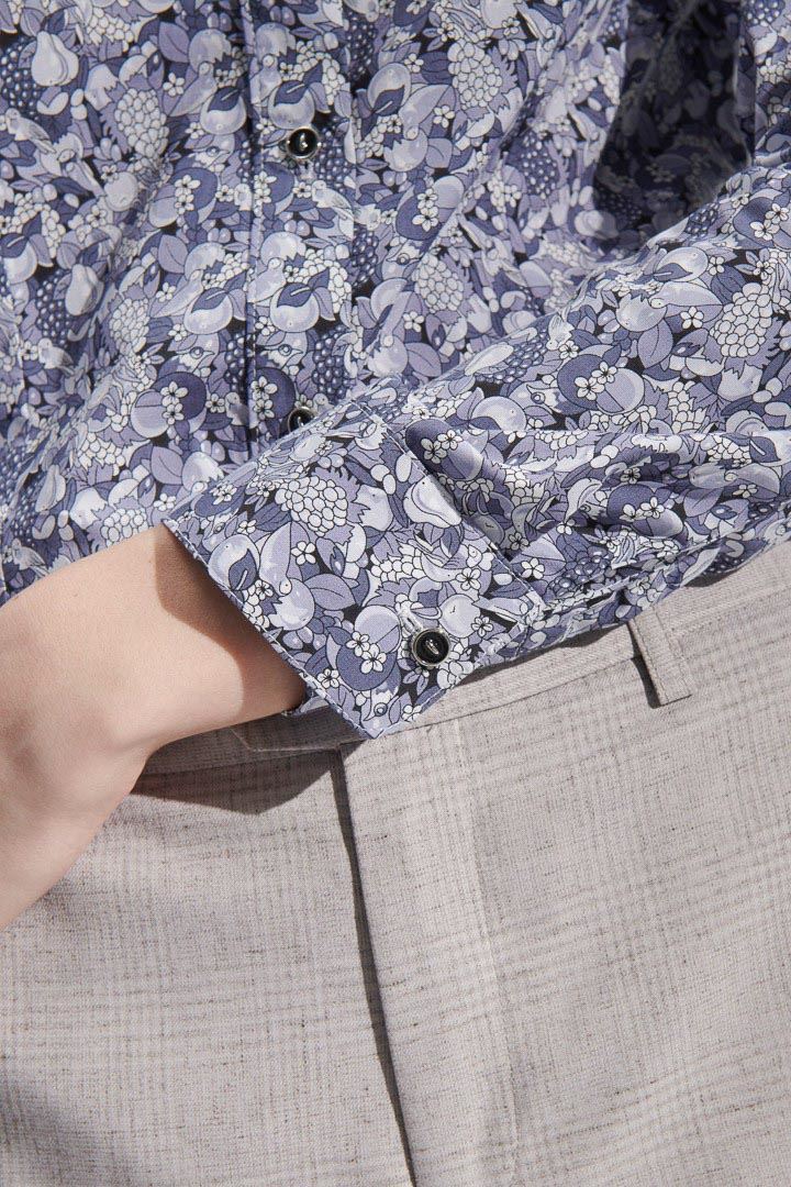 SST&C Women'S Smoky Purple and Gray Bird Print Shirt | 7562204003  (Outlet)_6