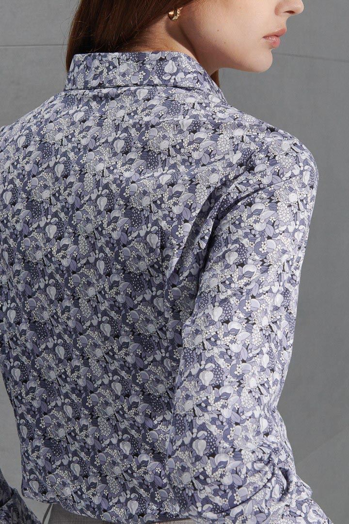 SST&C Women'S Smoky Purple and Gray Bird Print Shirt | 7562204003  (Outlet)_7