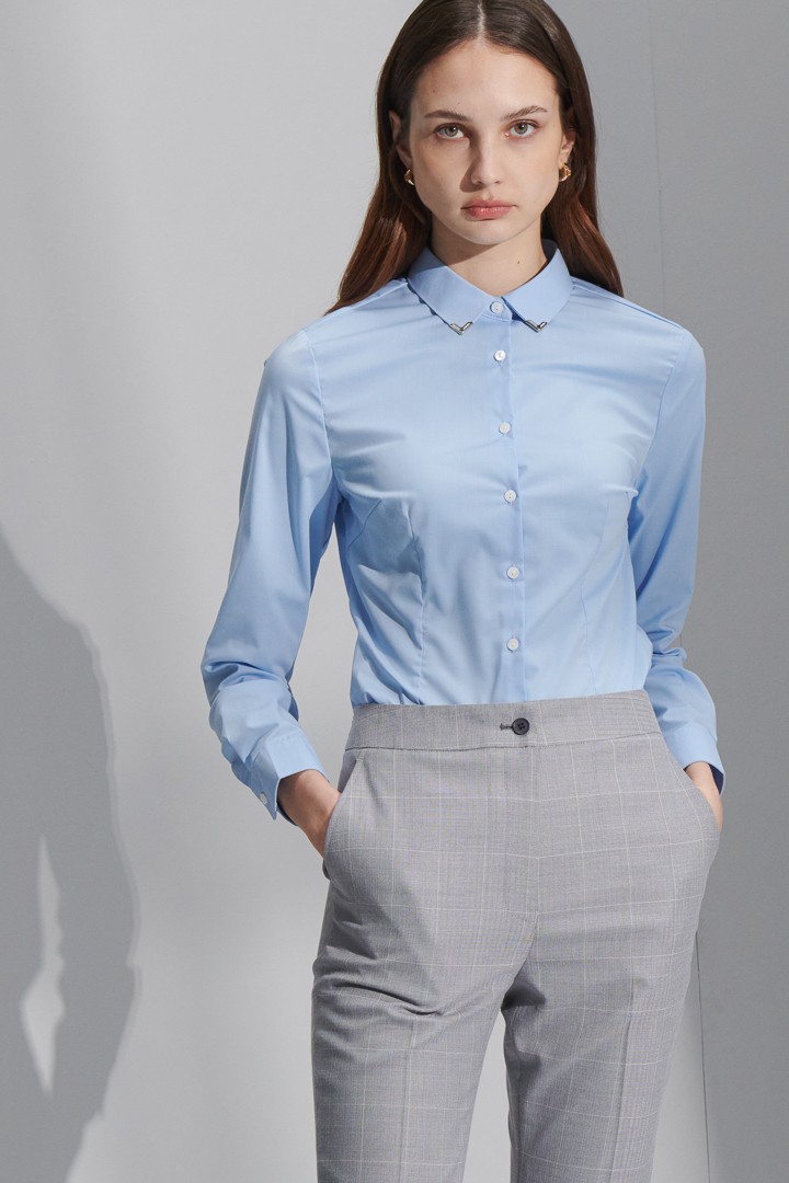 SST&C女裝 天空藍金屬領飾襯衫 | 7562204005 (outlet)_2