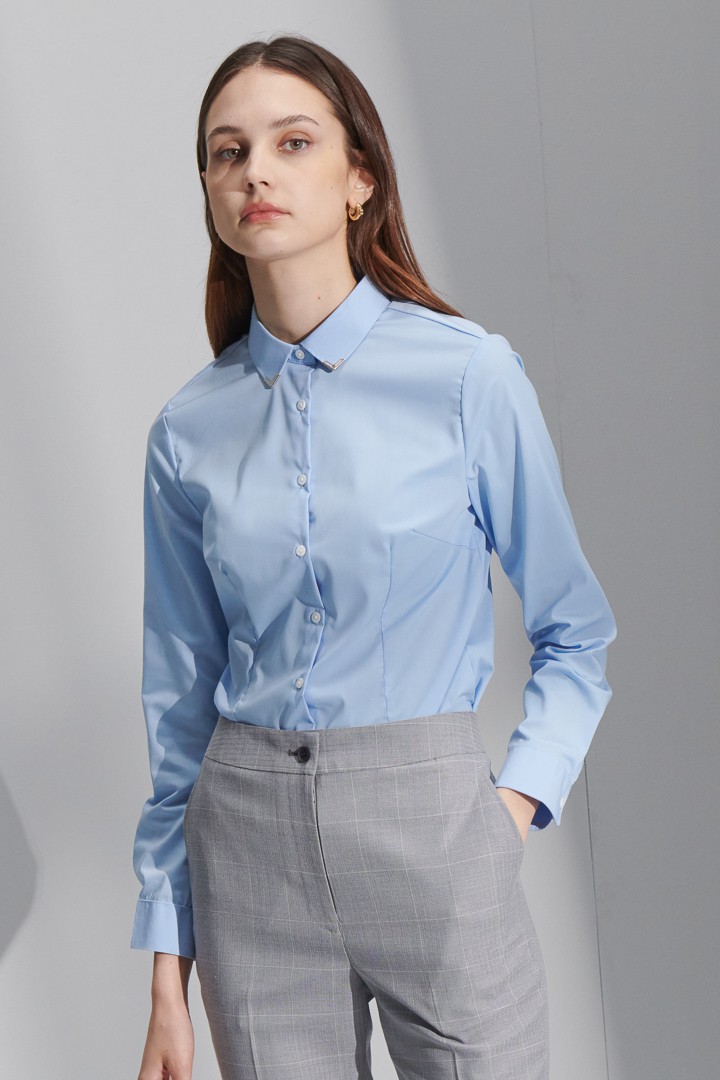 SST&C女裝 天空藍金屬領飾襯衫 | 7562204005 (outlet)_3