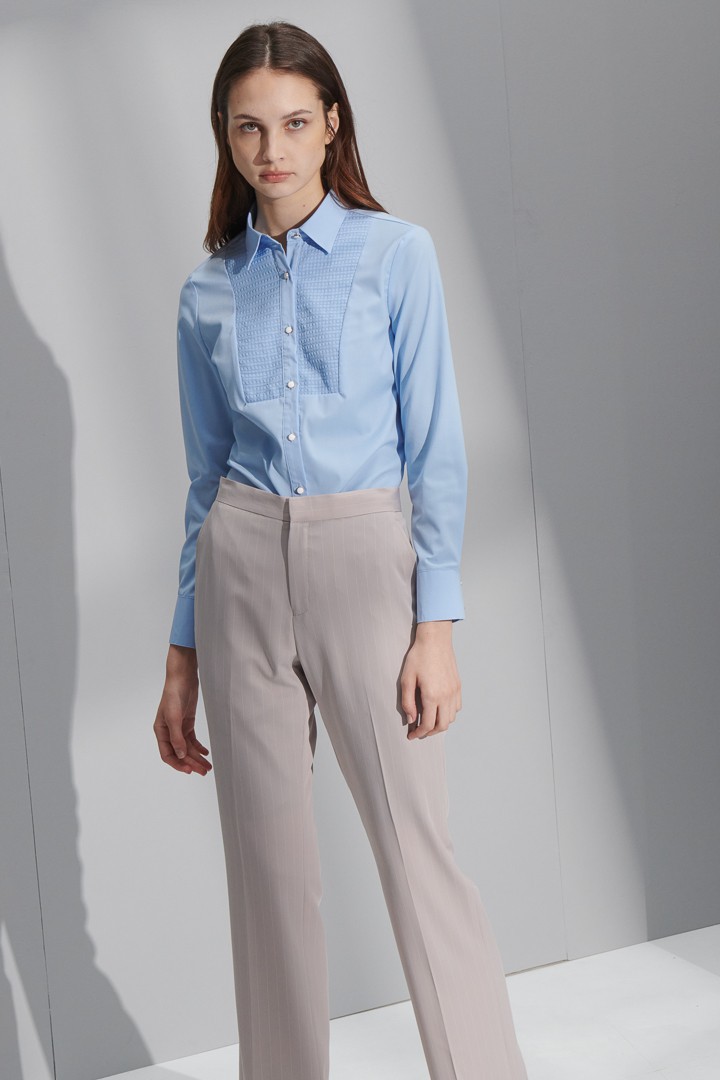 SST&C Women'S Sky Blue Dress Patchwork Shirt | 7562204010  (Outlet)_1