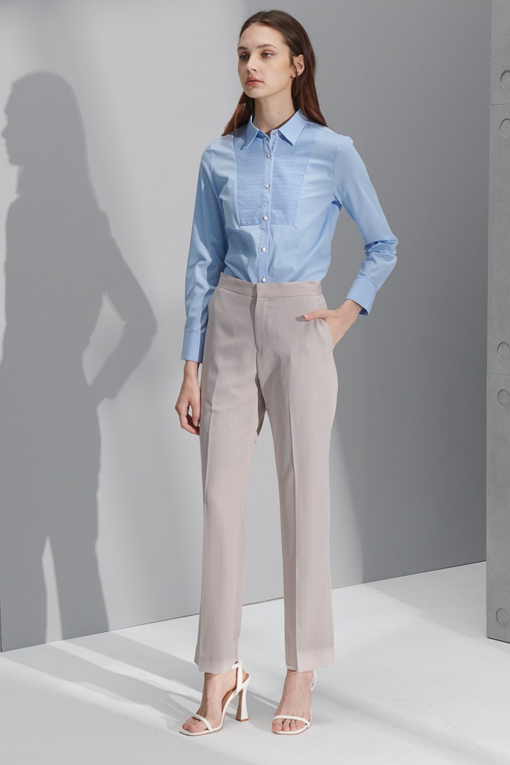 SST&C Women'S Sky Blue Dress Patchwork Shirt | 7562204010  (Outlet)_2