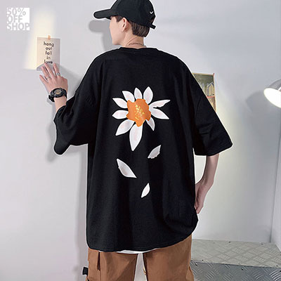 花瓣落花落間五分袖短tee 版型厚挺_0