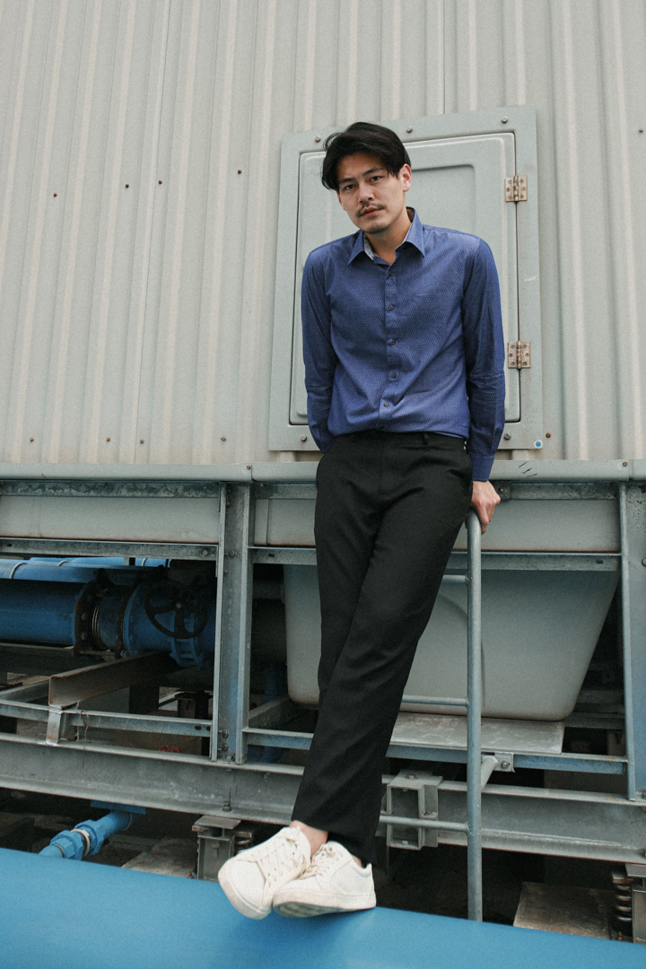 SST&C #Comfortable Cotton  White Dot Mixed Denim Standard Shirt | 0312206002  (Outlet)_1