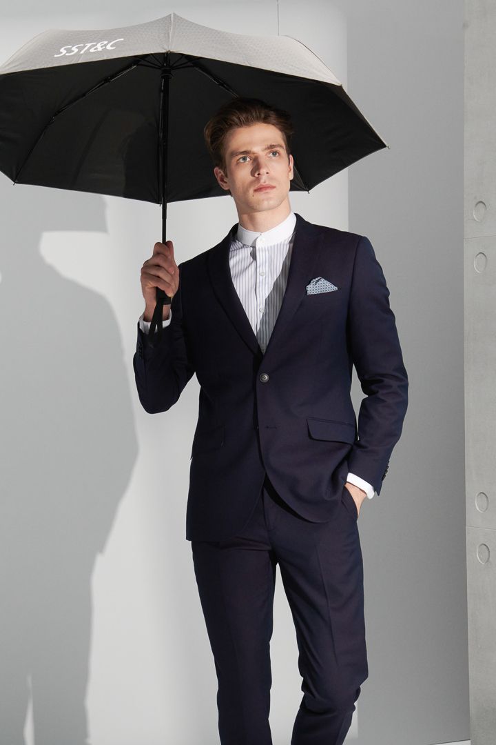 SST&C Navy Textured Slim Fit Suit Jacket | 0112206004  (Outlet)_4