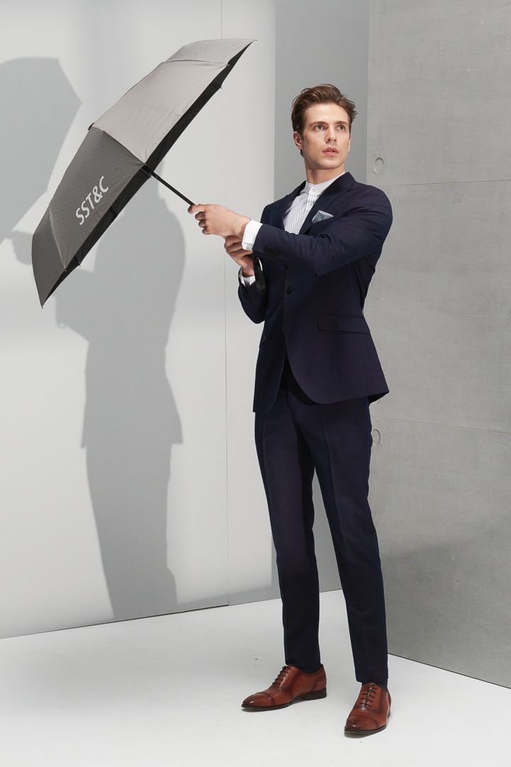 SST&C Navy Textured Slim Fit Suit Trousers | 0212206004  (Outlet)_4