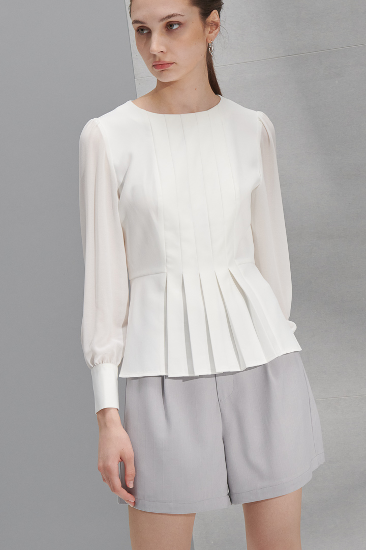 SST&C #Online Exclusive  Women'S Light Gray Pleated Shorts | 8262205002  (Outlet)_4