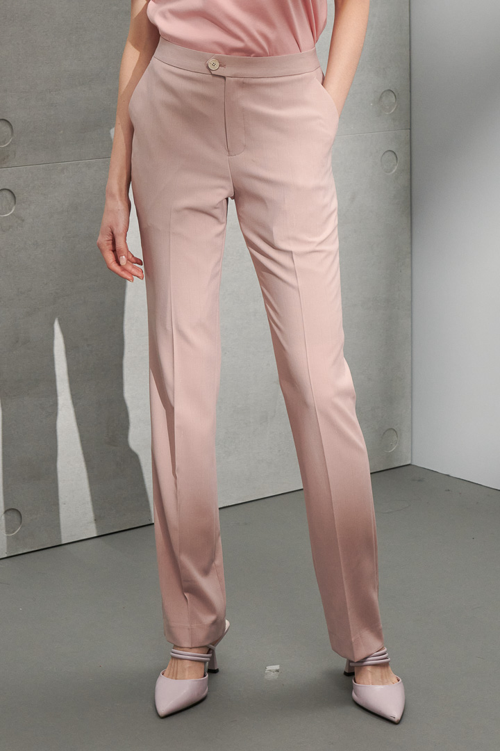 SST&C Women'S Fog Rose Pink Straight Trousers | 8262205003  (Outlet)_0