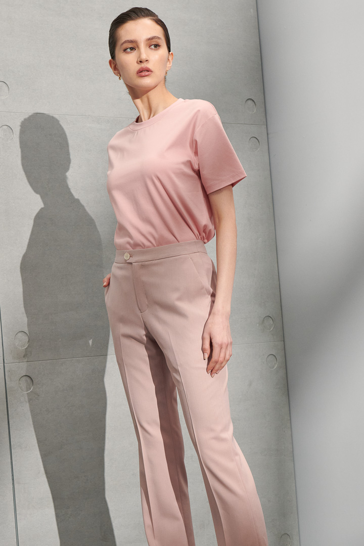 SST&C Women'S Fog Rose Pink Straight Trousers | 8262205003  (Outlet)_2