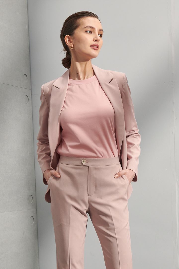 SST&C Women'S Fog Rose Pink Straight Trousers | 8262205003  (Outlet)_3