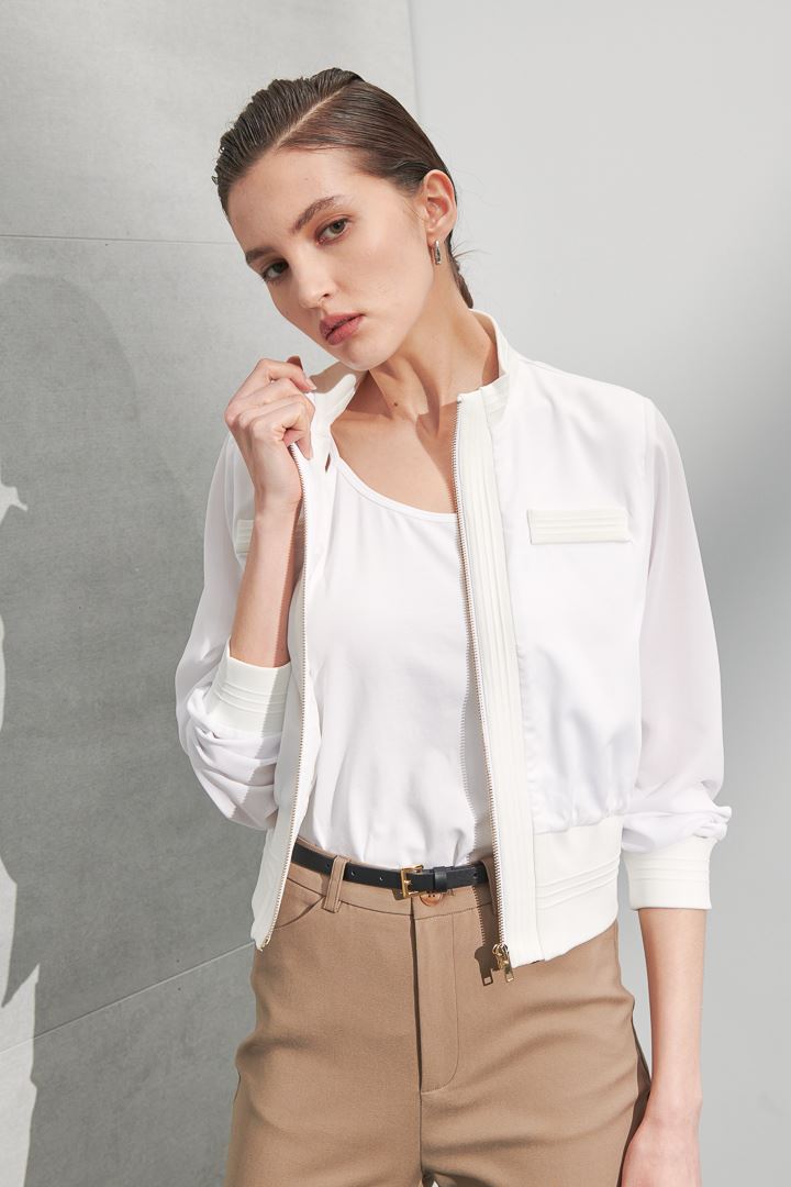 SST&C Women'S White Short Waisted Light Zip Jacket | 8162205003  (Outlet)_5