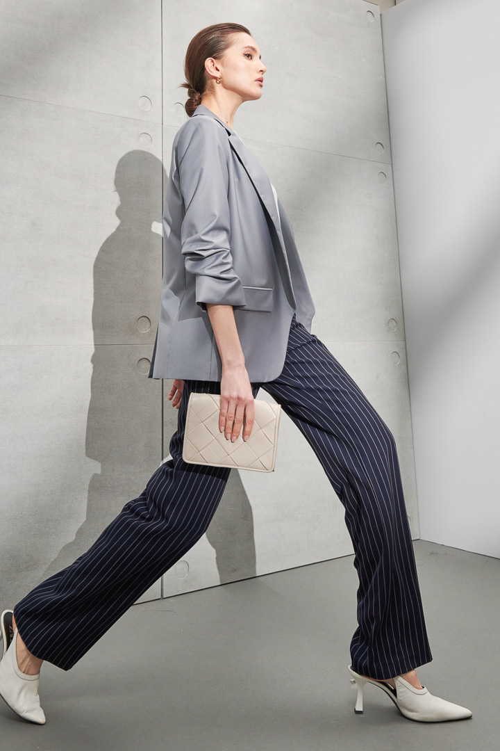 SST&C #Online Exclusive  Premium Gray Three-Quarter Sleeve Wrinkled Jacket | 8162205006  (Outlet)_0