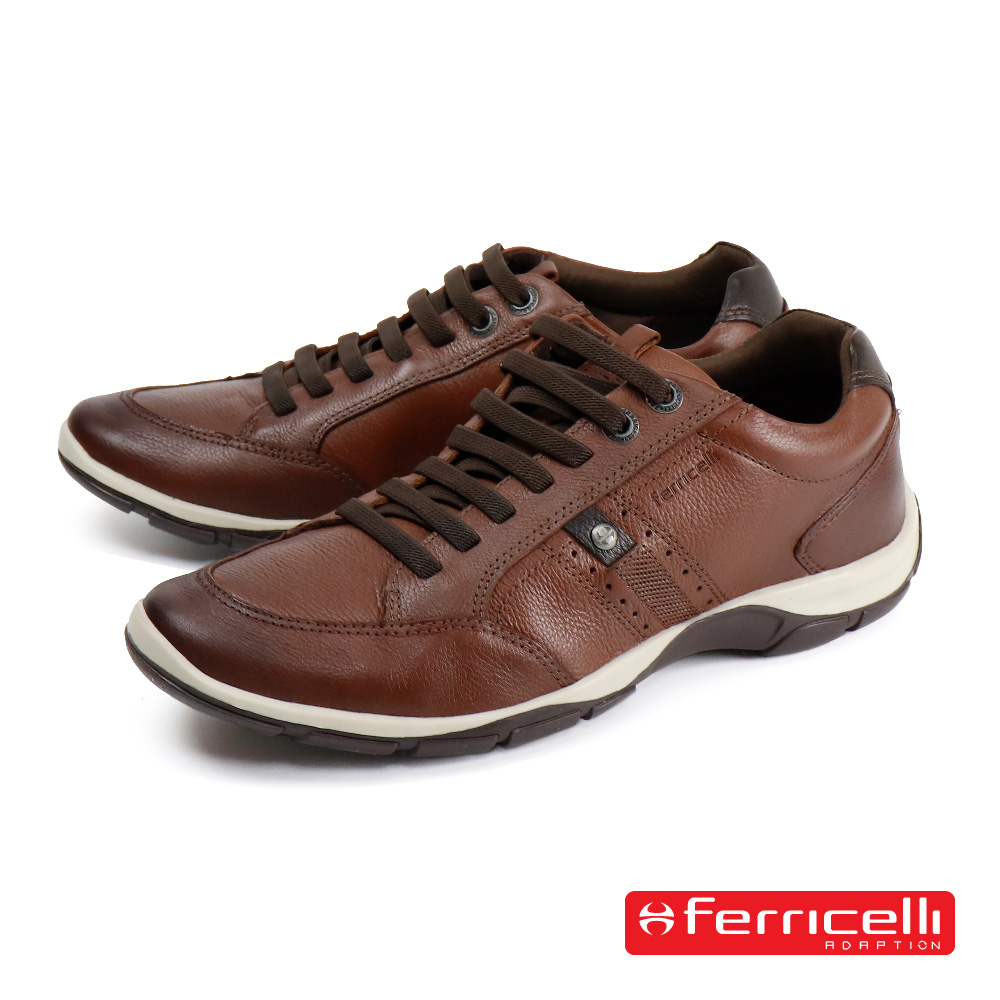 【Ferricelli】復古造型綁帶休閒鞋 棕色(F42530-COFF)