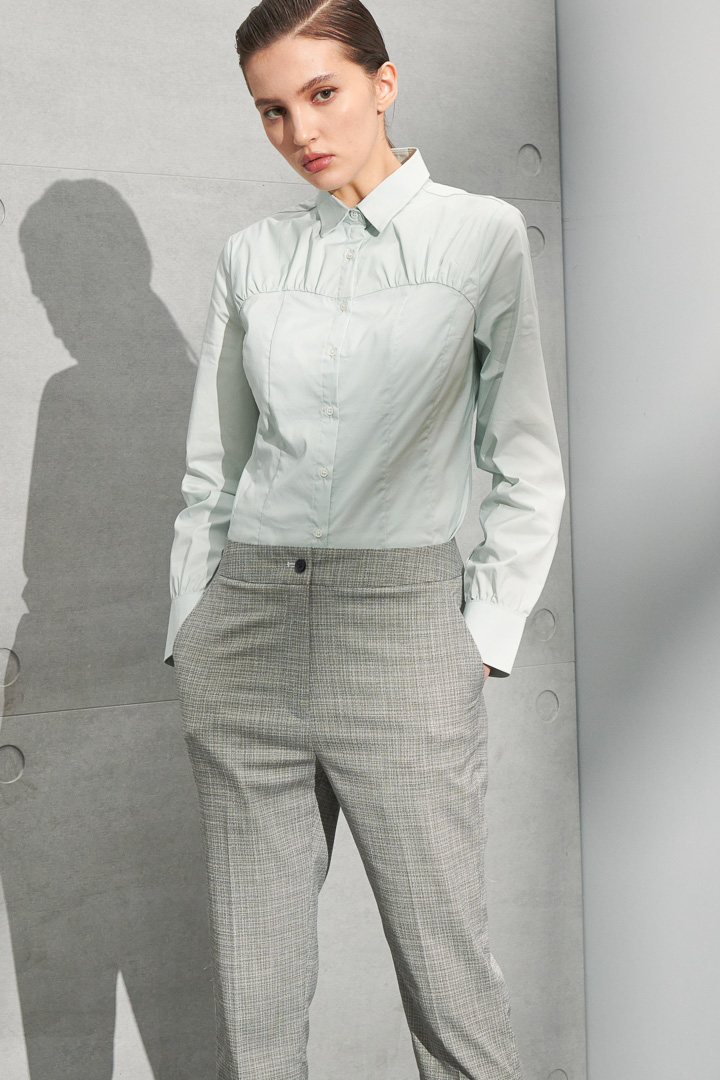 SST&C Women'S Mint Green Wrinkled Shirt | 7562205001  (Outlet)_0