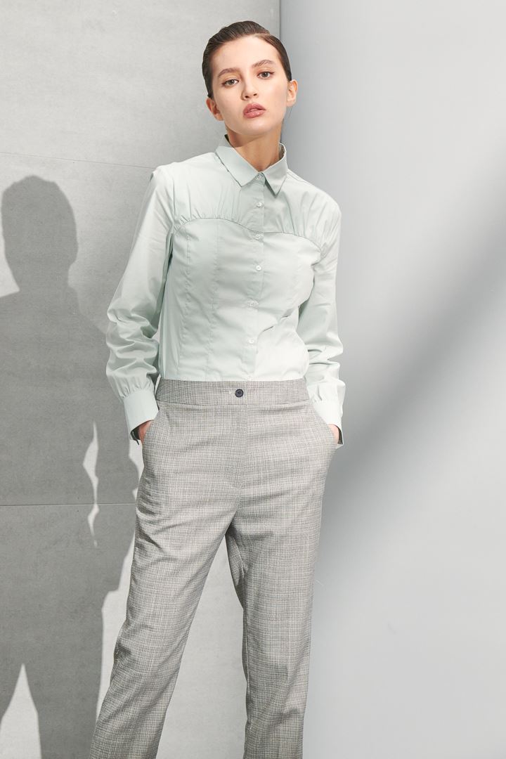 SST&C Women'S Mint Green Wrinkled Shirt | 7562205001  (Outlet)_2