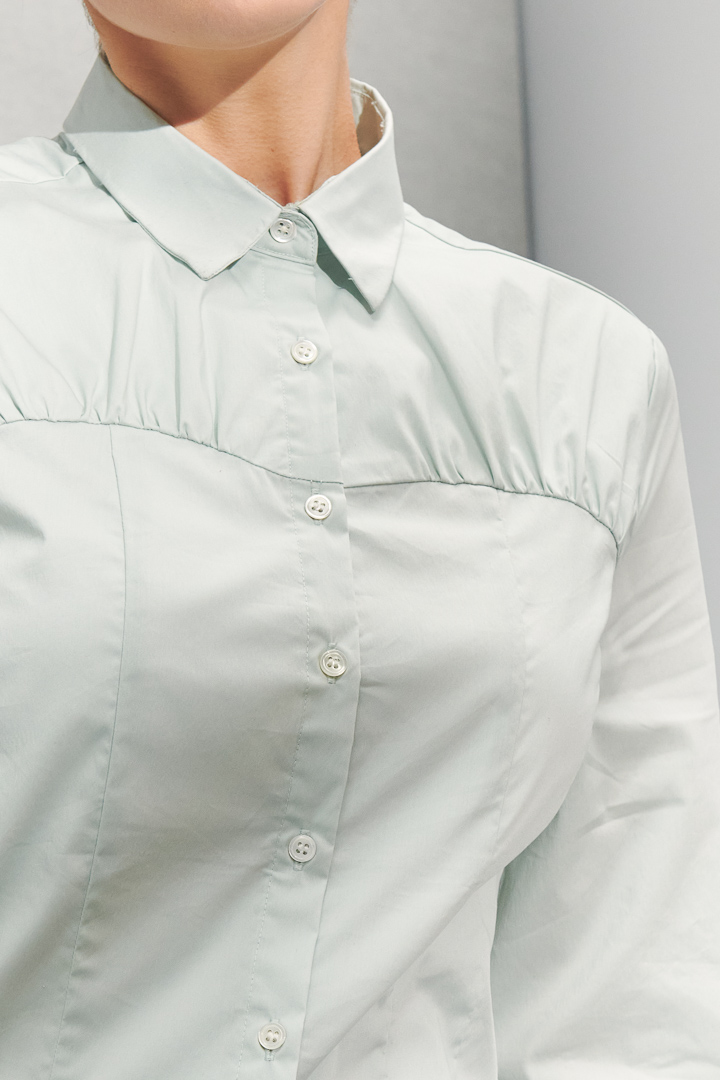SST&C Women'S Mint Green Wrinkled Shirt | 7562205001  (Outlet)_6